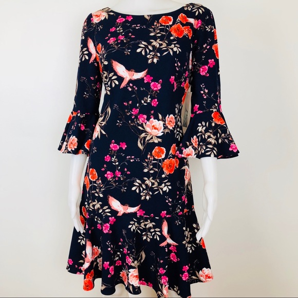 eliza j black floral dress